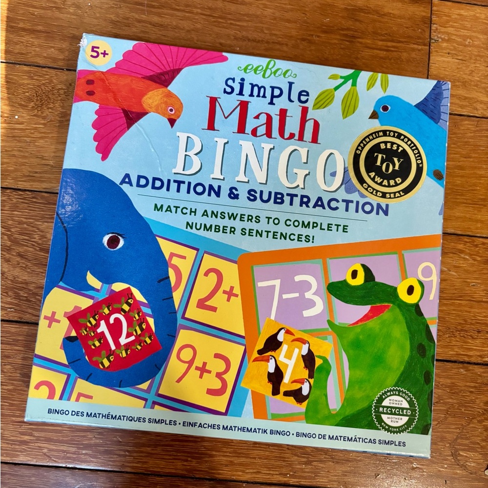 eeBoo Simple Math Bingo Game